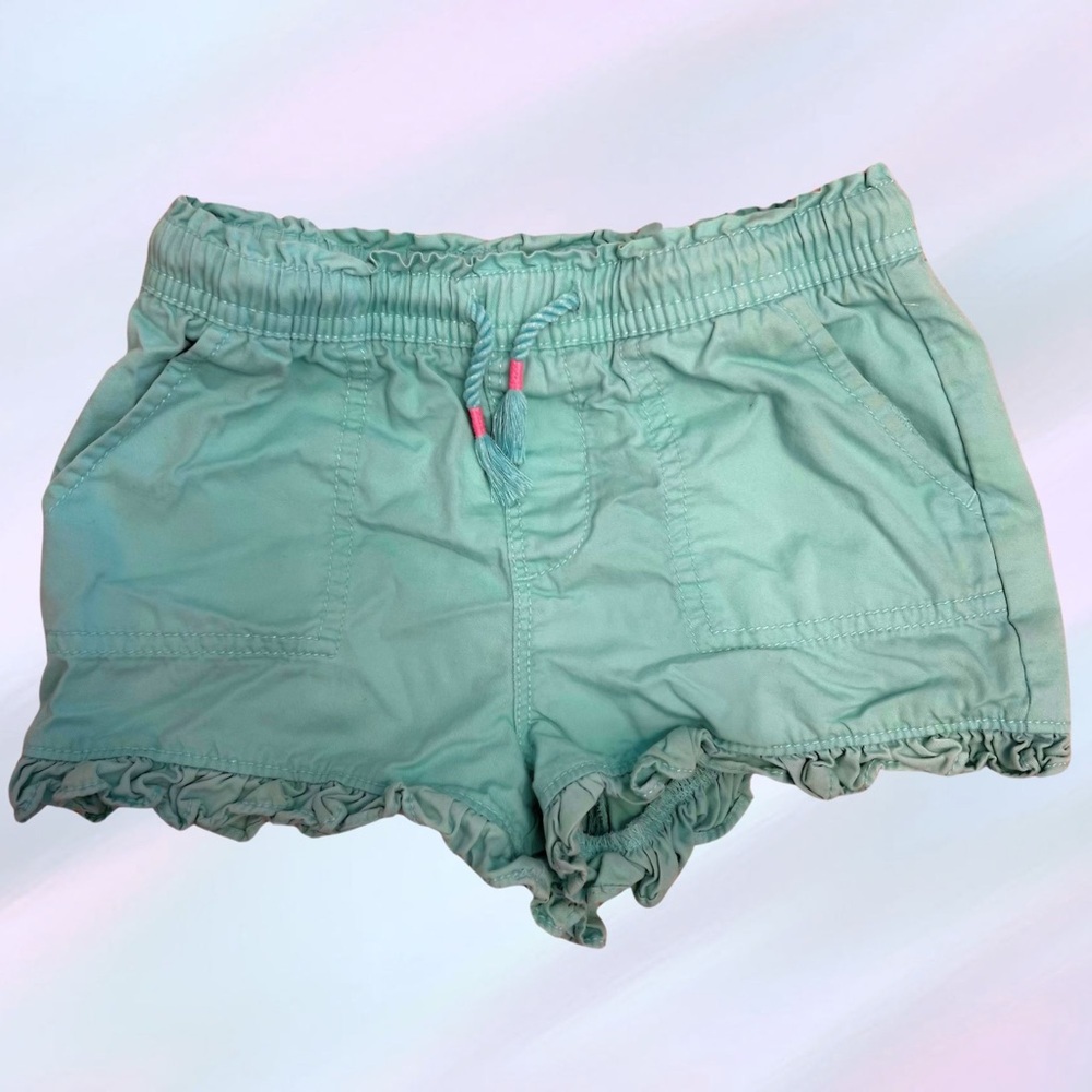 J. Crew Factory Toddler Girls Teal Drawstring Shorts with Pockets, 5